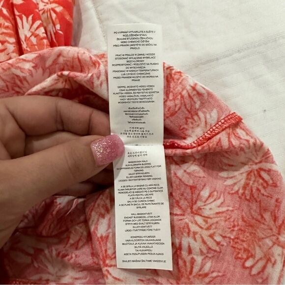 Michael Kors Womens Size Large Beaded‎ Ring Detail Tank Top Sleeveless Tropical - Picture 9 of 11